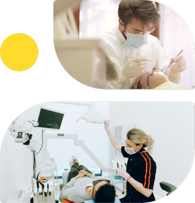 Dental procedures in two settings